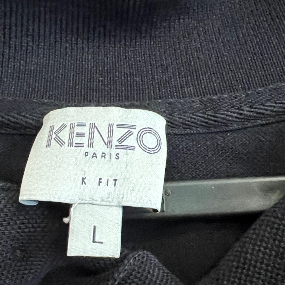 Kenzo Black Polo with White Contrast Trim and Embroidered Logo - Picture 3 of 3